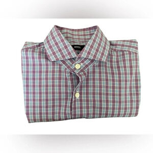 Men’s Hugo Boss Long Sleeve Button Front Slim Fit Shirt, Size 15